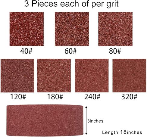 Coceca 3x21 Inches Sanding Belts (75x533mm), 12pcs 80 Grits Aluminum Oxide Sanding Belt for Belt Sander in Kuwait