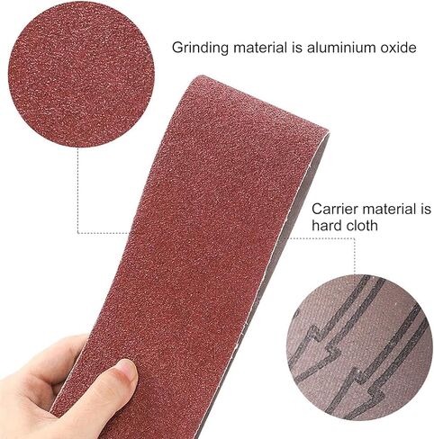 Coceca 3x21 Inches Sanding Belts (75x533mm), 12pcs 80 Grits Aluminum Oxide Sanding Belt for Belt Sander in Kuwait