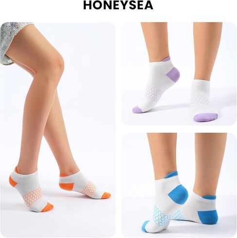 6 Pairs Ankle Socks for Women - Size 4-12 Colorful Womens Socks Breathable Womens Ankle Socks with Arch Compression in Saudi Arabia