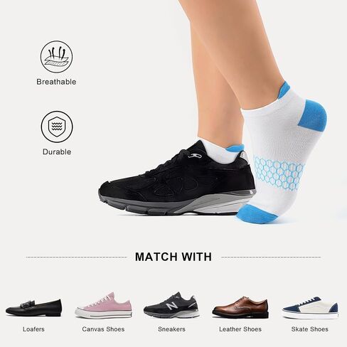 6 Pairs Ankle Socks for Women - Size 4-12 Colorful Womens Socks Breathable Womens Ankle Socks with Arch Compression in Saudi Arabia