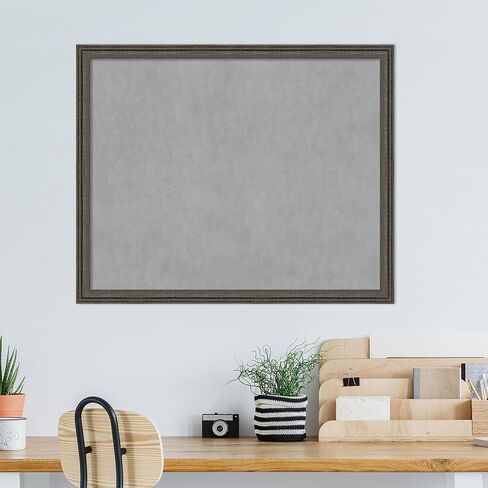 Amanti Art Framed Magnetic Board (43 x 35) Upcycled Brown Grey Magnet Board, X-Large Magnetic Bulletin Board for Office Decor, Mudroom, Kitchen or Organization Drop Zone from WI, USA in Saudi Arabia