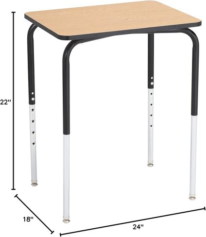 Learniture Collaborative Adjustable Height Student Desk for Classrooms and Offices, Heavy-Duty School Desk with Adjustable Legs, Set of 2, Gray/Black in Saudi Arabia