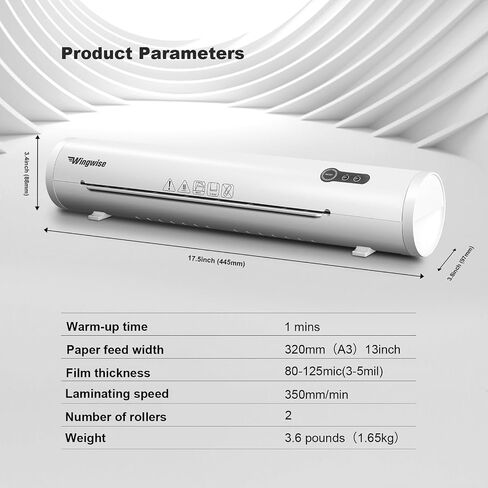 Thermal Laminator Machine 13" Wide, Rapid 1 Min Preheat, Home, Office, School Supplies; for Tabloid (11"x17") & Smaller Pouches, Ivory White in Saudi Arabia