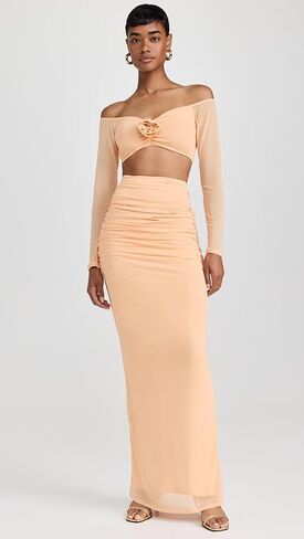 تنورة Bevin النسائية عالية الخصر بطول الكاحل in Kuwait