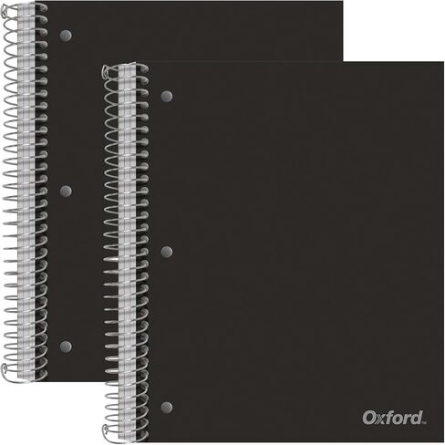 Oxford 3 Subject Spiral Notebook College Ruled - Black Poly Cover - Water Resistant - 150 Sheets - Spiral Notebook 8.5 x 11 (1) in Saudi Arabia