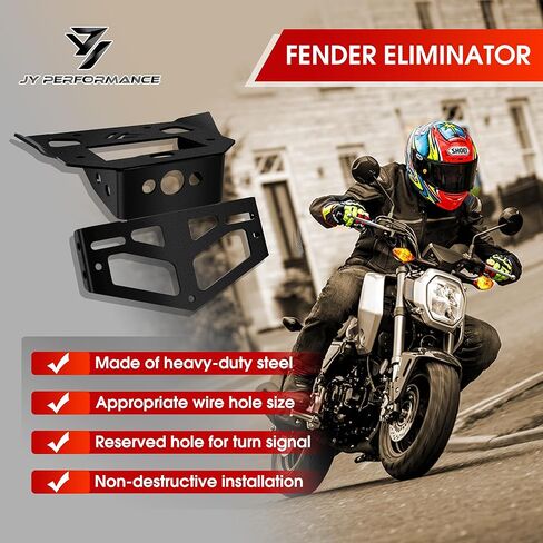 مزيل الحاجز من JY PERFORMANCE متوافق مع Grom MSX125 2020 2019 2018 2017، حامل لوحة الترخيص الذيل مرتب لـ Grom MSX125 in Kuwait