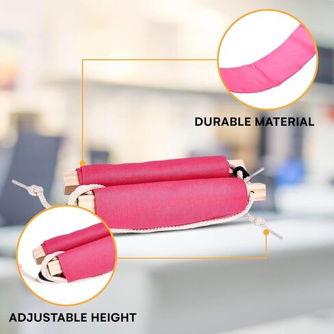 أرجوحة قدم من Noa Store تحت مسند للقدمين - مسند مريح للساقين أثناء السفر - مسند قدم قابل للتعديل للمنزل والمكتب والطائرة - مسند للقدمين أثناء الطيران - محمول وسهل إرفاق أرجوحة القدم - وردي in Kuwait