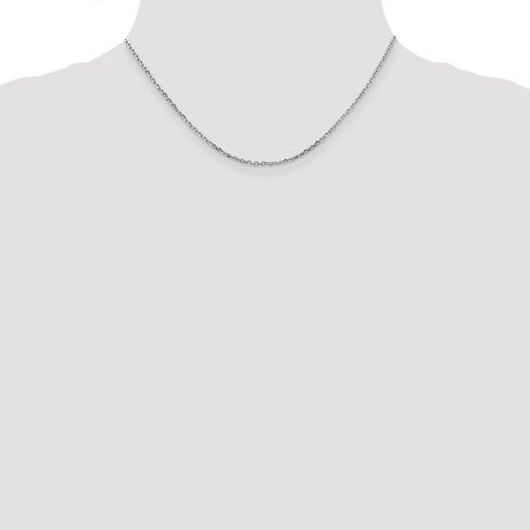 The Black Bow 1.8mm, 14k White Gold Diamond Cut Solid Cable Chain Necklace in Saudi Arabia