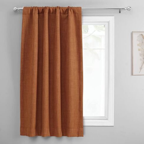 HPD Half Price Drapes Faux Linen Room Darkening Tie Up Curtains for Windows Roll Up Balloon Curtain for Living Room, Kitchen 46 X 63 (1 Panel), BOCH-TU18512-63, Denim in Kuwait