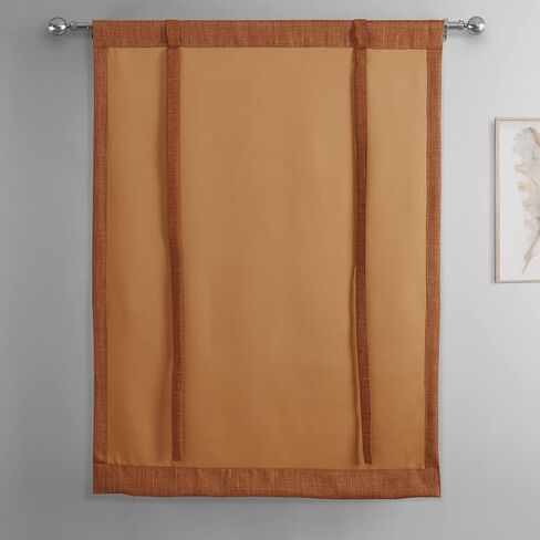 HPD Half Price Drapes Faux Linen Room Darkening Tie Up Curtains for Windows Roll Up Balloon Curtain for Living Room, Kitchen 46 X 63 (1 Panel), BOCH-TU18512-63, Denim in Kuwait