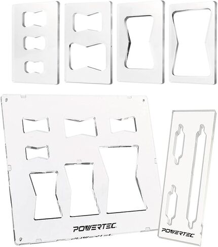POWERTEC 71356 قالب الفراشة للأعمال الخشبية | مواد البطانة (قالب ربطة عنق زخرفية 7 في 1) in Saudi Arabia