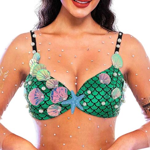 Zoestar Starfish Costume Bra Top Summer Beach Seashell Bikini Chest Top for Women in Saudi Arabia