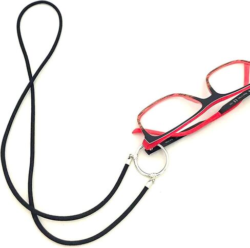 Eyeglass Holder Necklace Simple Glasses Holder Strap Chain Sunglasses Holder Anti-Lost Cord Necklace for Women Men, Black in Saudi Arabia