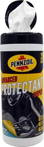 Pennzoil 7x8 بوصة. مناديل حماية داخلية للسيارات، تحمي السيارات والدراجات النارية والشاحنات الداخلية، 35 منديل، رائحة سيارة جديدة in Kuwait