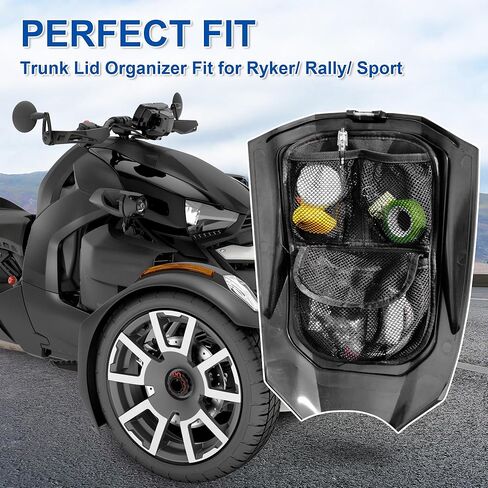 منظم غطاء صندوق السيارة الأمامي مناسب لـ Can-Am Rally/Sport 2019-2024 منظم صندوق قفازات شبكي ثلاثي الجيب قابل للإزالة (أسود) in Kuwait