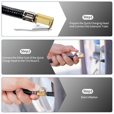 2 Pcs Brass Locking Tire Air Chuck, Tire Inflator Nozzle with Clip,No Leakage Tire Chucks, for Vehicle Inflator Compressor Pump Connect Accessories Tool 8mm in Kuwait