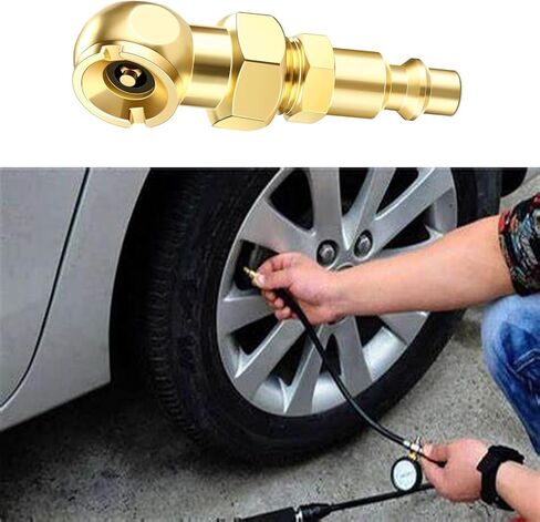 مجموعة ظرف هواء متصل ثنائي الاتجاه، 5 قطع ظرف هواء مزدوج الرأس عالي التحمل مع ظرف إطار كروي مغلق، قابس سريع ذكر NPT 1/4 بوصة، مجموعة ملء هواء الإطارات لقياس منفاخ الإطارات وضاغط الهواء. in Kuwait