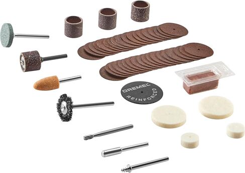 طقم ملحقات الأدوات الدوارة متعددة الأغراض 730-01 من Dremel - مجموعة متنوعة مكونة من 52 قطعة - تتضمن لقمة نحت، وأسطوانات سنفرة، وأحجار طحن، وأقراص قطع، وحقيبة تخزين in Saudi Arabia