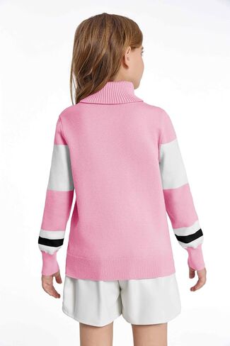 Haloumoning Girls Winter Sweater Kids Color Block Ski Pullover Jumper Tops 5-14 Years in Saudi Arabia