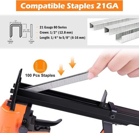 KAMSIN KN8016 Fine Wire 21-Gauge Upholstery Stapler for 80 Series Staples with 1/2-Inch Crown and 1/4-Inch to 5/8-Inch Leg Length (8010 Staples (10mm)) in Saudi Arabia