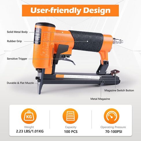 KAMSIN KN8016 Fine Wire 21-Gauge Upholstery Stapler for 80 Series Staples with 1/2-Inch Crown and 1/4-Inch to 5/8-Inch Leg Length (8010 Staples (10mm)) in Saudi Arabia