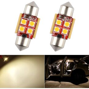 1797 31mm DE3175 DE3021 DE3022 LED Bulb Dome Light Warm White 3030 SMD for Cars Map License Plate Trunk Side Marker Interior Lights Bulbs Lamps Replacement Bright 12V 2W Pack of 2 1.22 in