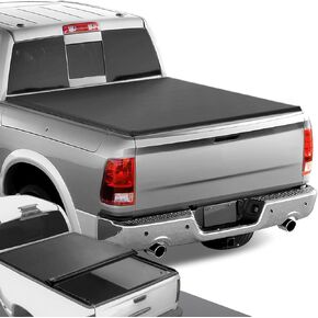 DNA Motoring TTC-RU-018 Truck Bed Soft Vinyl Roll-Up Tonneau Cover Compatible with 2009-2018 Ram 5.7Ft Fleetside Short Bed,09-18 Ram 1500, Black