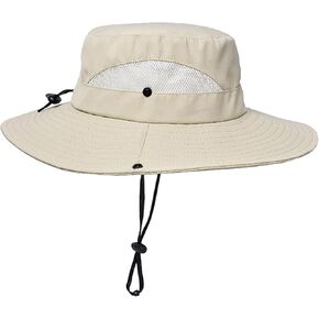 Summer Boy-Girls Outdoor-Sun-Hat Mesh-Fishing-Hat Wide-Brim Safari-Hat Sun-Protection Beach-Bucket-Hat for 5-9Years Older