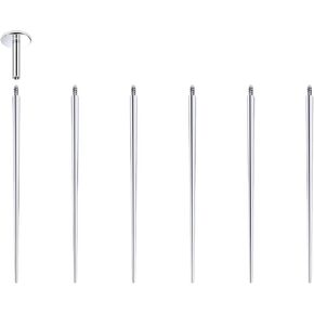 20G 18G 16G Titanium Piercing Taper Insertion Pin for Internally Threaded Nose Lip Rings Labret Monroe Medusa Tragus Helix Cartilage Earrings Stud Piercing Jewelry Taper Insertion 6Pcs