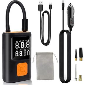 Tire Inflator Portable Air Compressor, 150PSI Cordless Smart Pump Tire Inflator with LED Light, 3X Fast Inflation, Tire Pump with 60000mAh for Car Tires, Motorcycle, Bicycle, Sports Balls