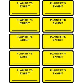 1"x2" 500 PCS Plaintiff’s Exhibit Legal Exhibit Labels