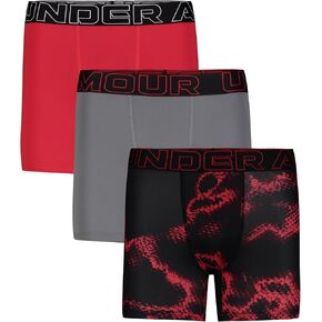 Under Armour UA PERFORMANCE TECH- PRINTS 3PK, Racer Red - Three Pack, YXL