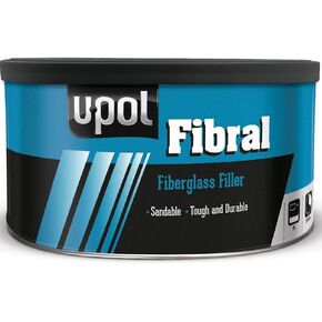 U-Pol Products 0766 FIBRAL LITE Lightweight Sandable Glass Fiber Repair Paste Filler - 1 Quart