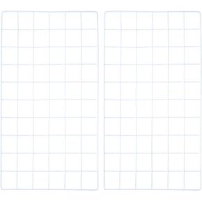 YOKIVE 2Pcs Iron Wire Grid Panel, Decorative Panels Board | Photo Pictures Display Holders Hanging Frame for Home Office (White, 20"x12")