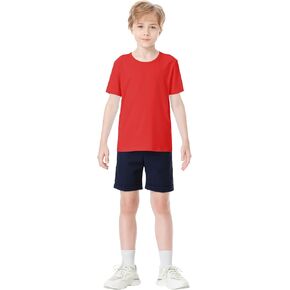 Toddler to Youth Stain Resistant T-shirts Kids Cotton Short Sleeve Water Repellent Shirts for Boys and Girls