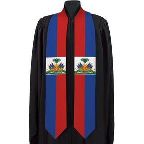 Haiti Graduation Sash National Graduation Sash/Stole International Study Abroad Unisex Country Flag Graduation Sash (Haiti)