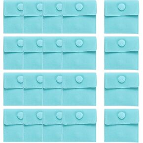 uxcell 20 Pcs Velvet Jewelry Pouches with Snap Button 2.8x2.8 Inches, Soft Jewelry Pouches Storage Bags Small Velvet Gift Bags for Rings Necklace Bracelet Earring Watch, Purple