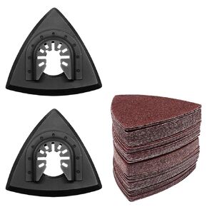 133 Pcs Oscillating Tool Sanding Pads Kit, 2Pcs Oscillating Sanding Pad & 6Pcs Triangular Scrubbing Pads & 125Pcs Triangle Sanding Pad Assorted 60/80/120/180/240 Grits