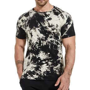 Men's Crew Neck Hipster T Shirt - Casual Stylish Print Short Sleeve Cotton Soft Fitted Tees