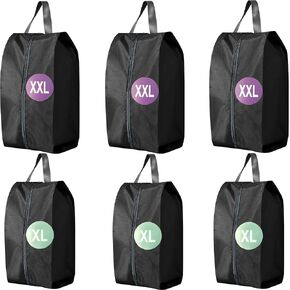 Shoe Travel Bag 6 Set Waterproof Nylon With Zipper Shoe Bag For Travel Can Used For Men&Women, Multicolor，Best Travel Accessories