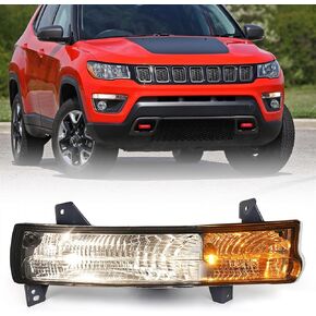 Left Turn Signal Light for Jeep Compass 2017-2021 Daytime Running Light Parking Lamp OE Replacement Assembly 55112720AB (Driver Side)