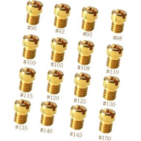 16pcs 90 92 95 98 100 105 108 110 115 120 125 130 135 140 145 150 Carburetor Main Jet Kit Replacement for OKO CVK Round Style Main Jet Kit