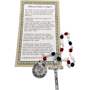 Military Soldiers St Michael Chaplet with Prayer Card