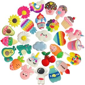 monochef Shoe Charms for Girls Boys: 28 Pack Random Different Cute Shoe Decoration Charms, Shoe Charm, Charms for Shoes Bracelet Wristband Party Favors Gifts Teens Kids Women Adults