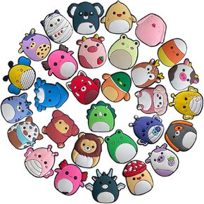 monochef Shoe Charms for Kids Adults: 30 Pack Cute Animal Cartoon Shoe Decoration Charms, Shoe Charm, Charms for Shoes Bracelet Wristband Clog Sandals Birthday Party Favors Gifts Boys Girls Teens