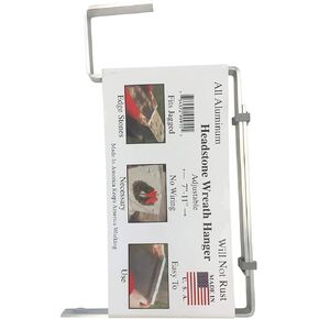 Aluminum Headstone Wreath Hanger for Cemetery Tombstone, Grave Marker, Made in USA