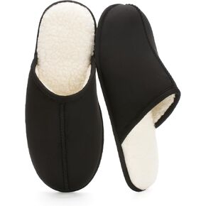 Men's Scuff Slippers with Memory Foam, Faux Suede Open Back House Slip-ons, Non-slip Indoor/Outdoor Soles, Unique Gifts, Sizes 8-15