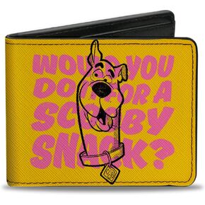 Scooby Doo Wallet, Bifold, Scooby Doo Would You Do It For a Scooby Snack? Pose Yellow, Vegan Leather