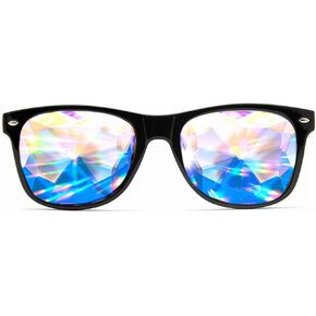 GloFX Ultimate Kaleidoscope Diffraction Glasses | 3D Prism Rainbow Bug Eye Effect | Perfect for EDM Rave Party, Music Festivals, Content Creation and more