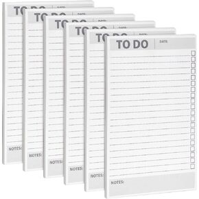 Paper Junkie 6 Pack To Do List Notepads, Daily Reminder Checklist (8.5 x 5.5 In, 60 Sheets Each)